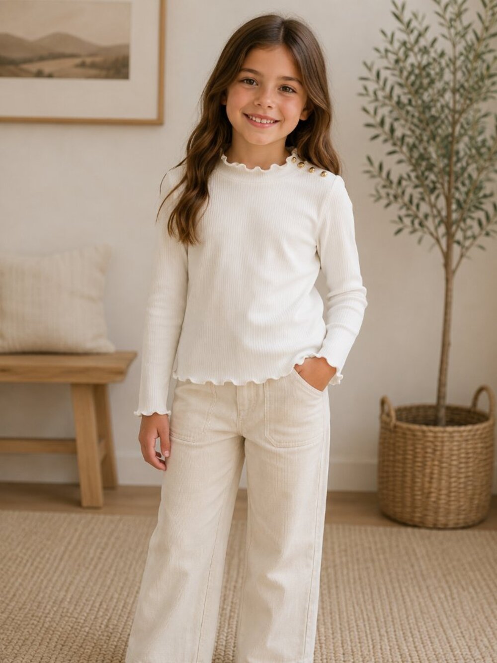 Janie and Jack Ruffle Neck Blouse